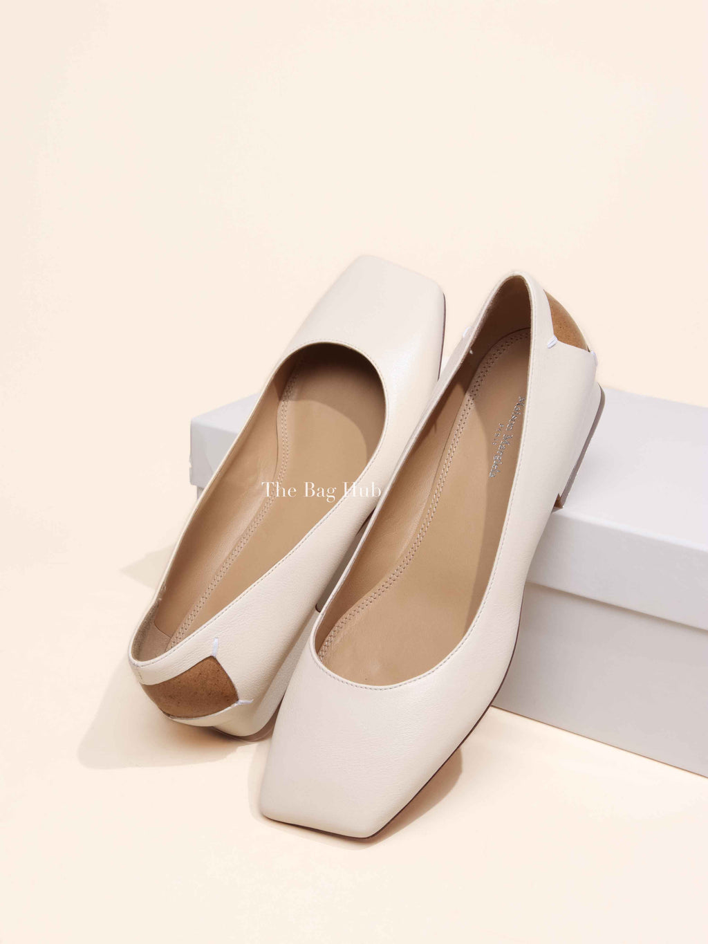 Maison Margiela Cream Leather Ballet Flats Size 36