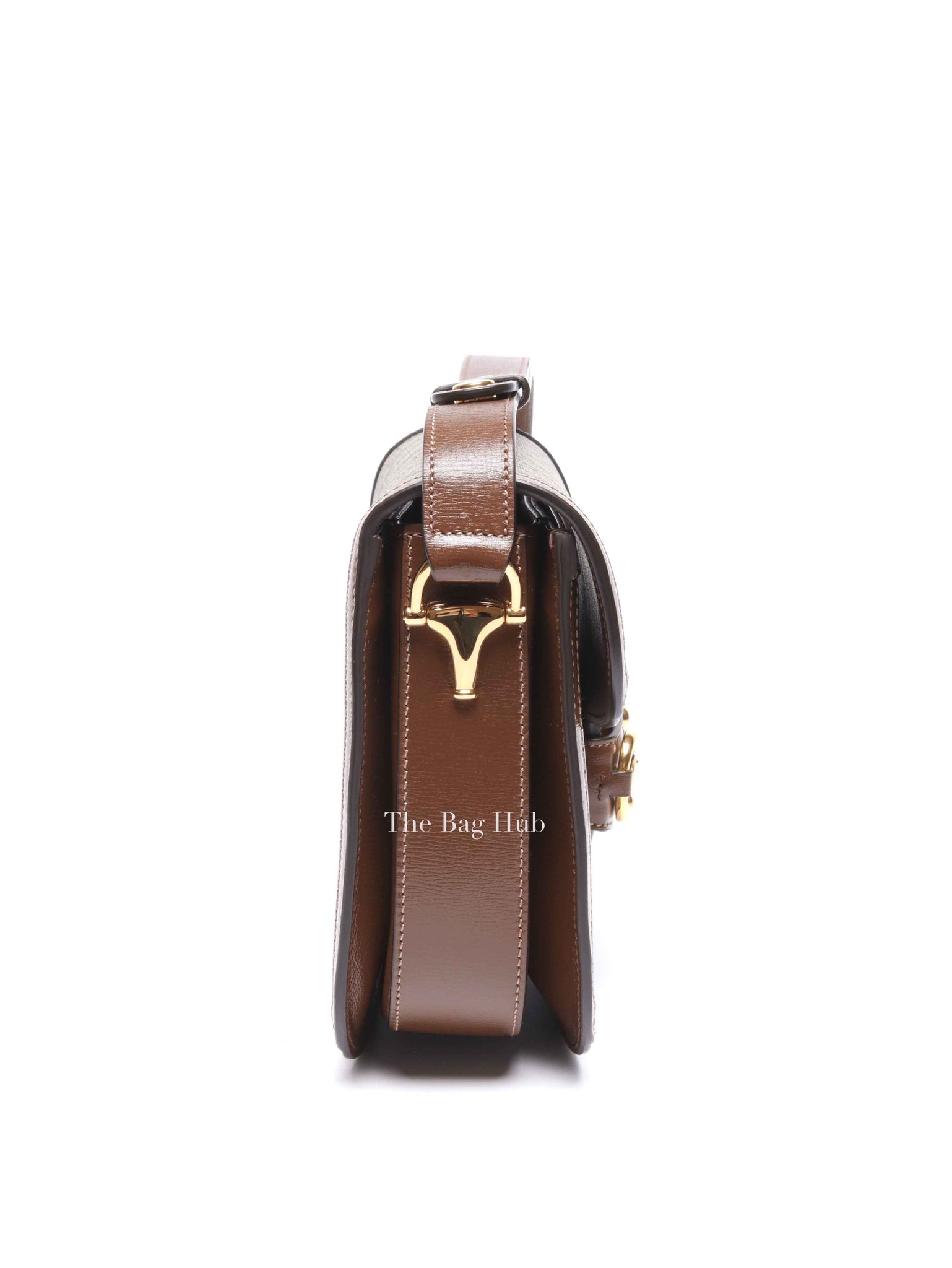 Gucci Brown Canvas GG Supreme Horsebit 1955 Small Shoulder Bag