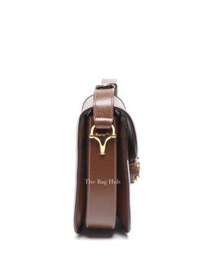 Gucci Brown Canvas GG Supreme Horsebit 1955 Small Shoulder Bag