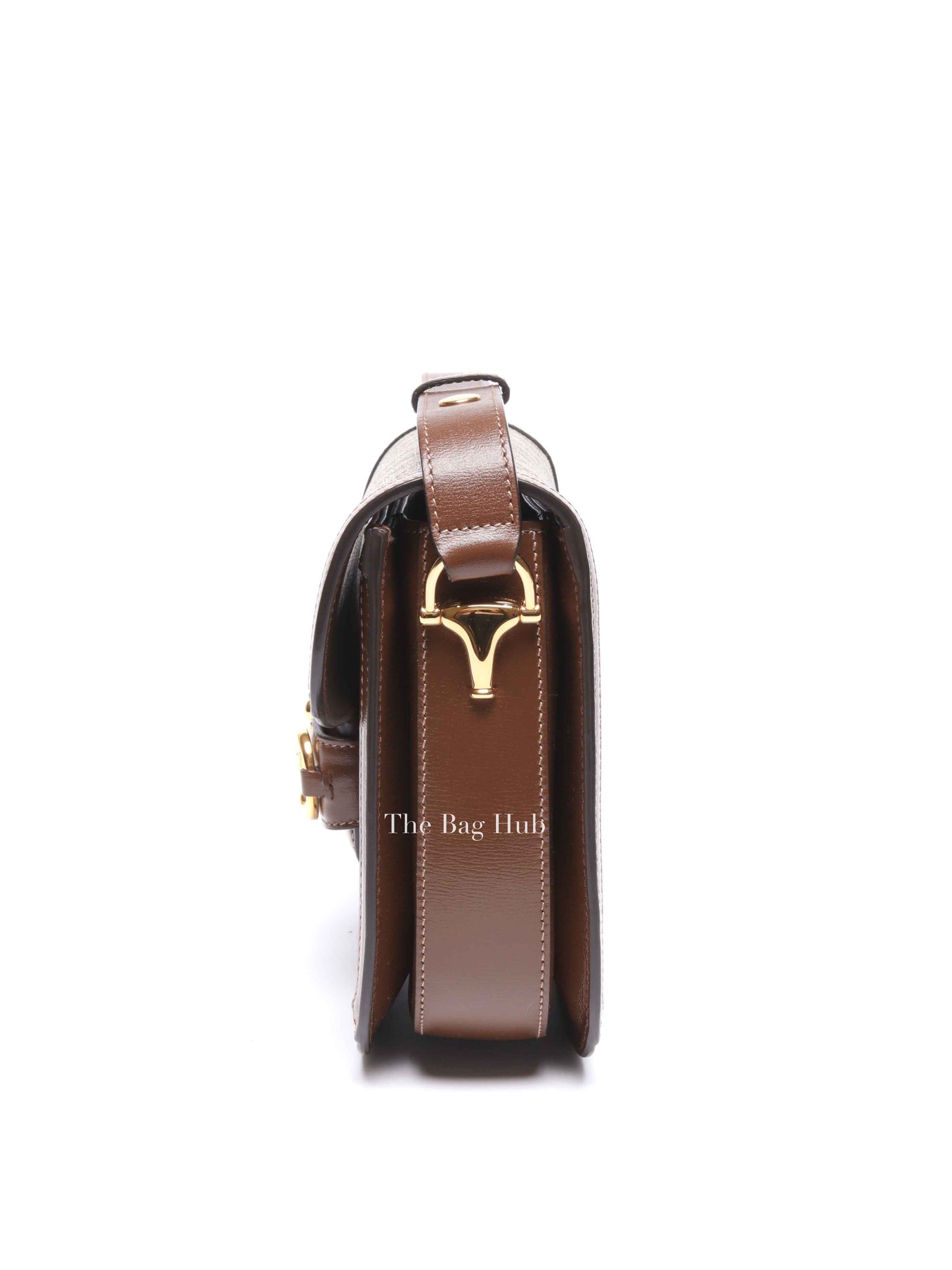 Gucci Brown Canvas GG Supreme Horsebit 1955 Small Shoulder Bag