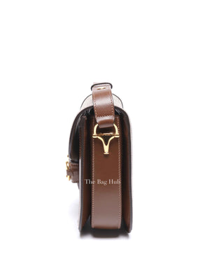 Gucci Brown Canvas GG Supreme Horsebit 1955 Small Shoulder Bag
