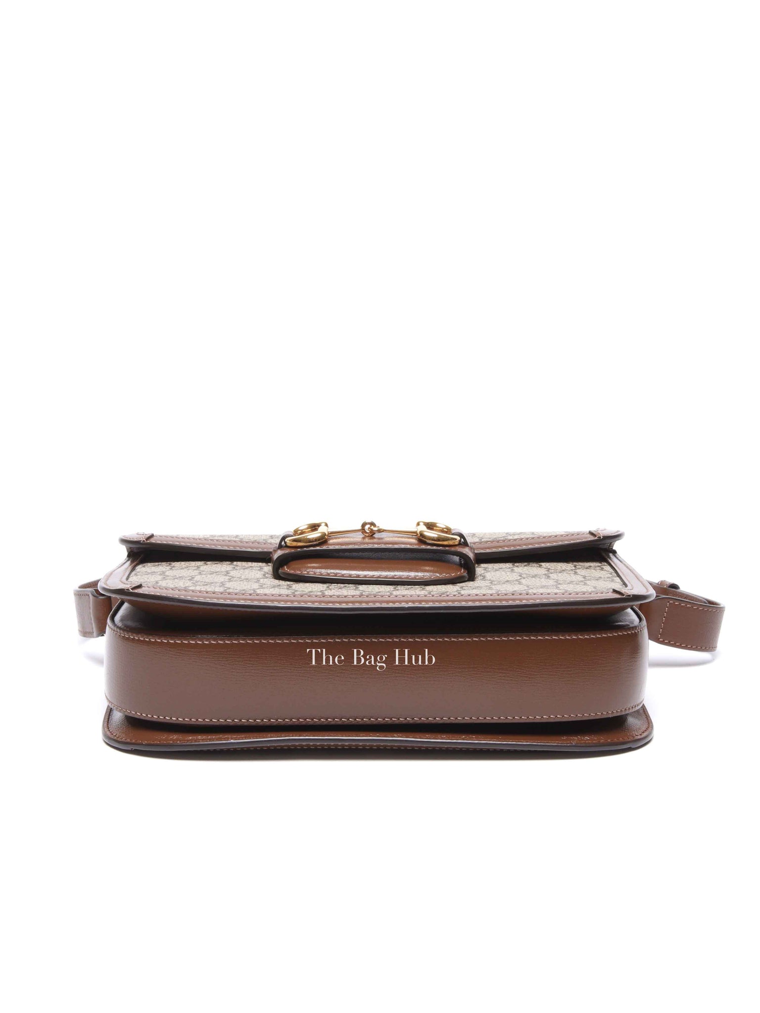 Gucci Brown Canvas GG Supreme Horsebit 1955 Small Shoulder Bag