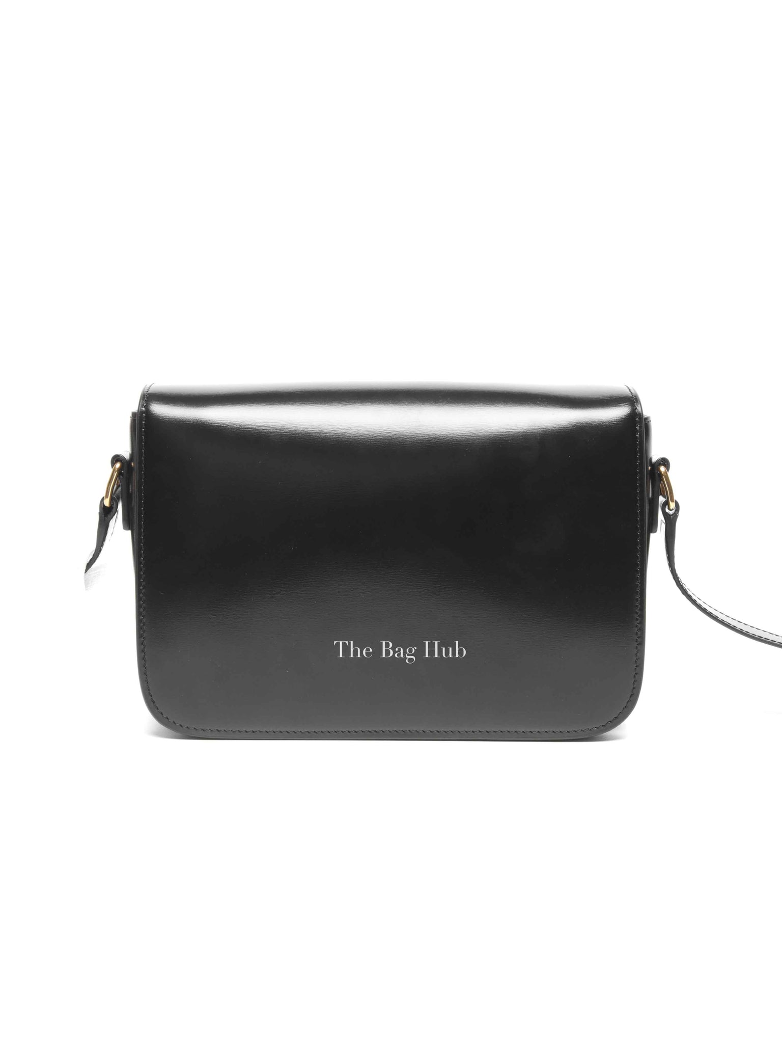 Celine Black Shiny Calfskin Classic Triomphe Crossbody Bag