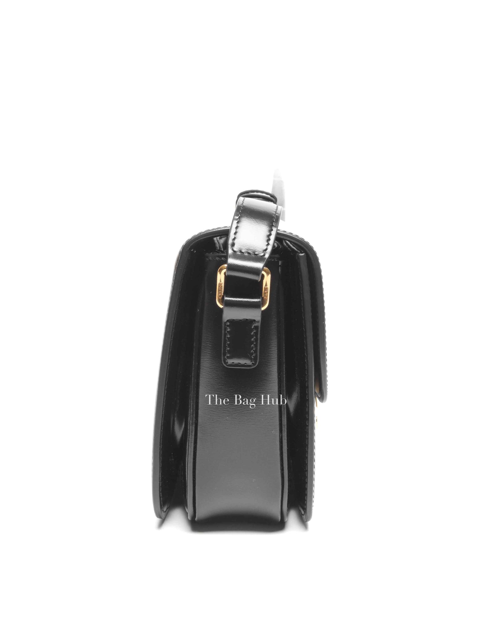 Celine Black Shiny Calfskin Classic Triomphe Crossbody Bag