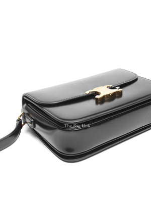 Celine Black Shiny Calfskin Classic Triomphe Crossbody Bag