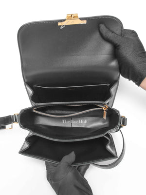 Celine Black Shiny Calfskin Classic Triomphe Crossbody Bag
