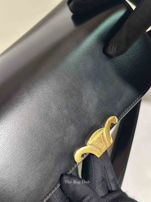 Celine Black Shiny Calfskin Classic Triomphe Crossbody Bag