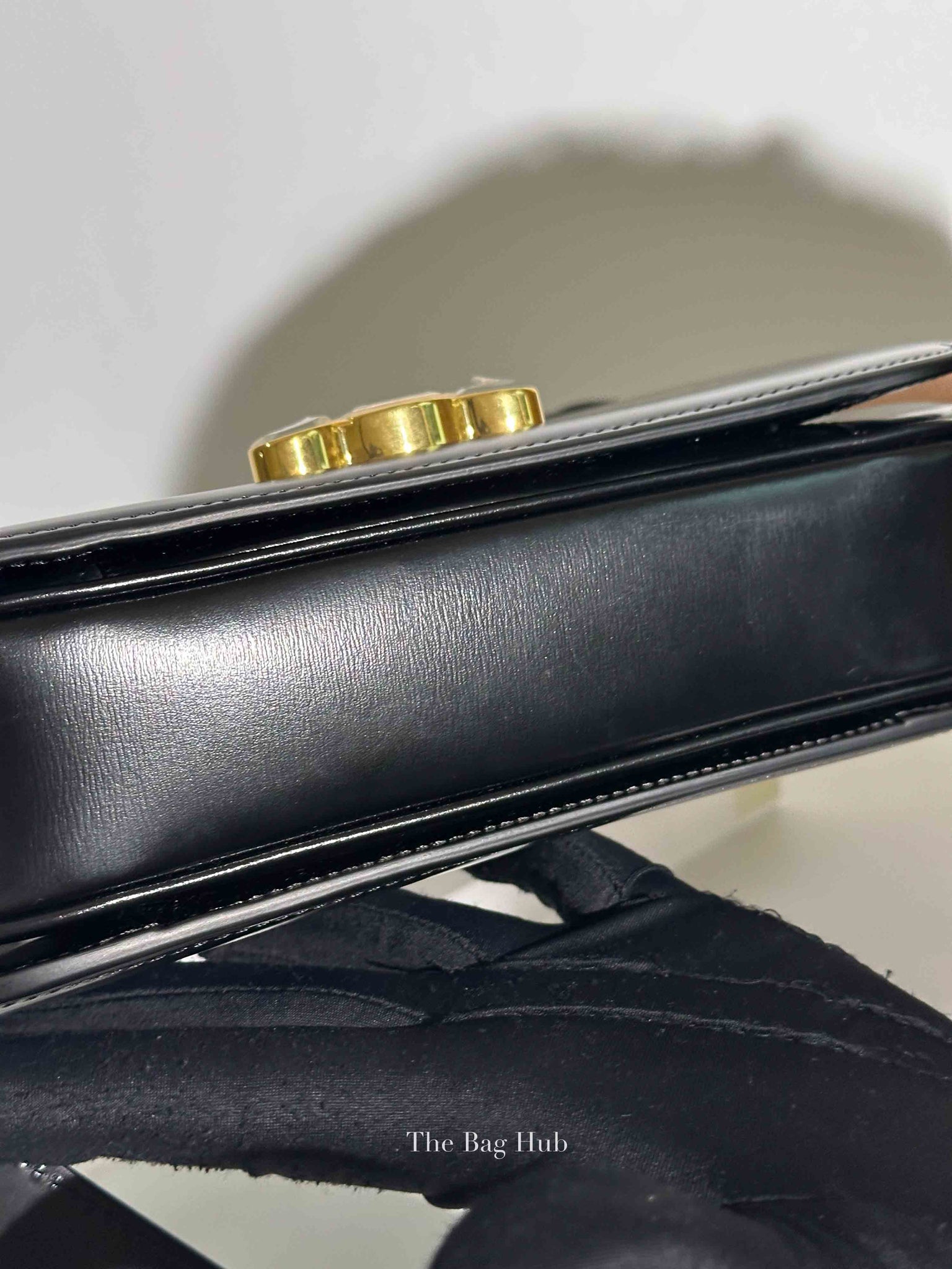 Celine Black Shiny Calfskin Classic Triomphe Crossbody Bag