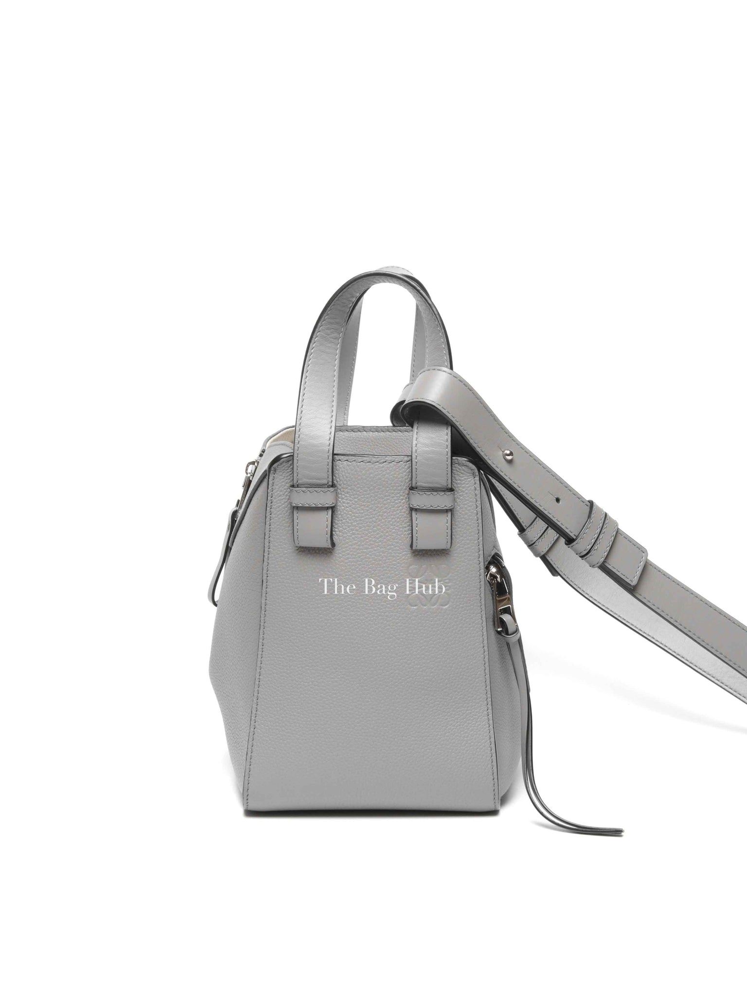 Loewe Gray Pearl Soft Grain Calfskin Compact Hammock Bag