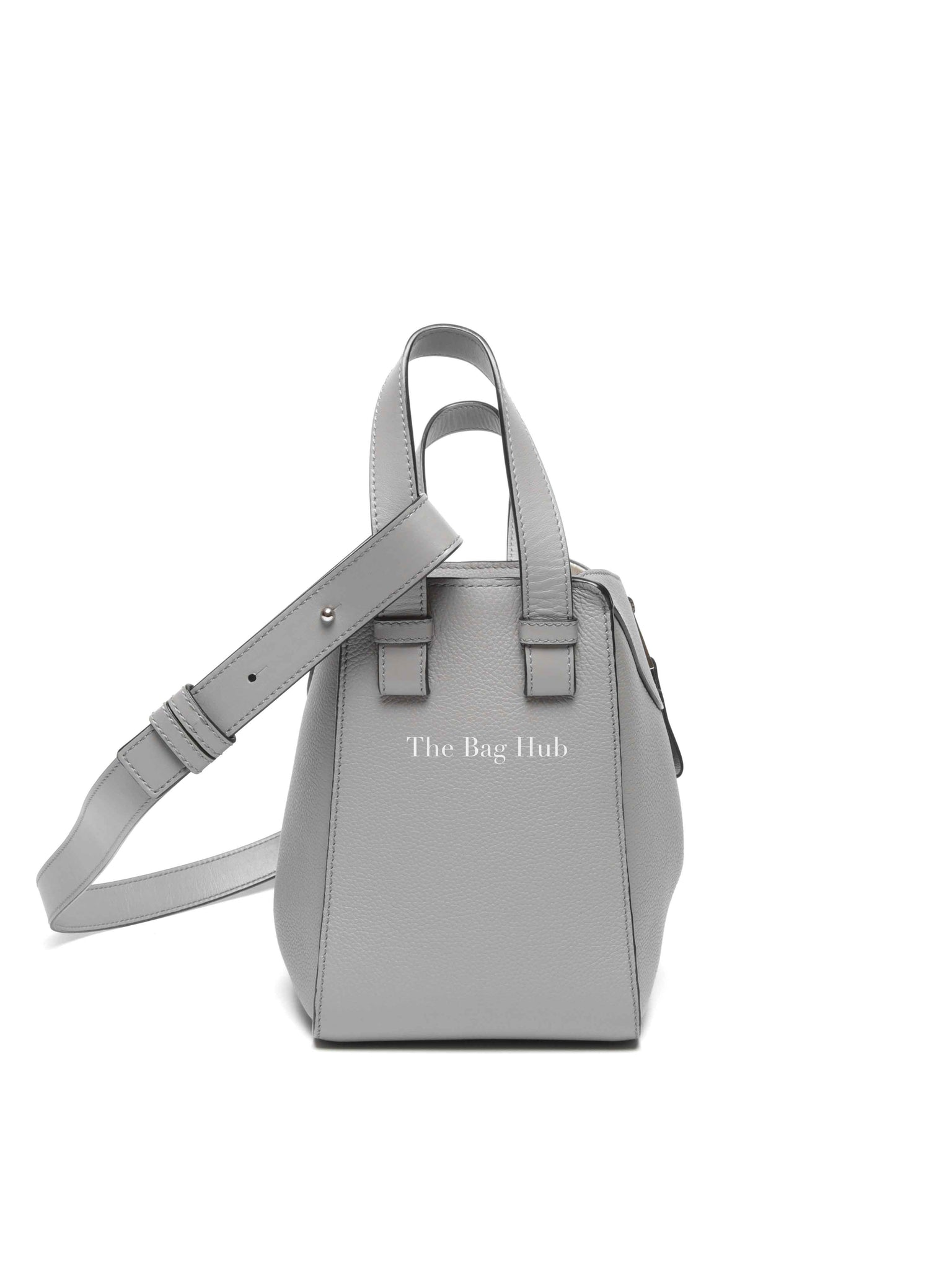 Loewe Gray Pearl Soft Grain Calfskin Compact Hammock Bag