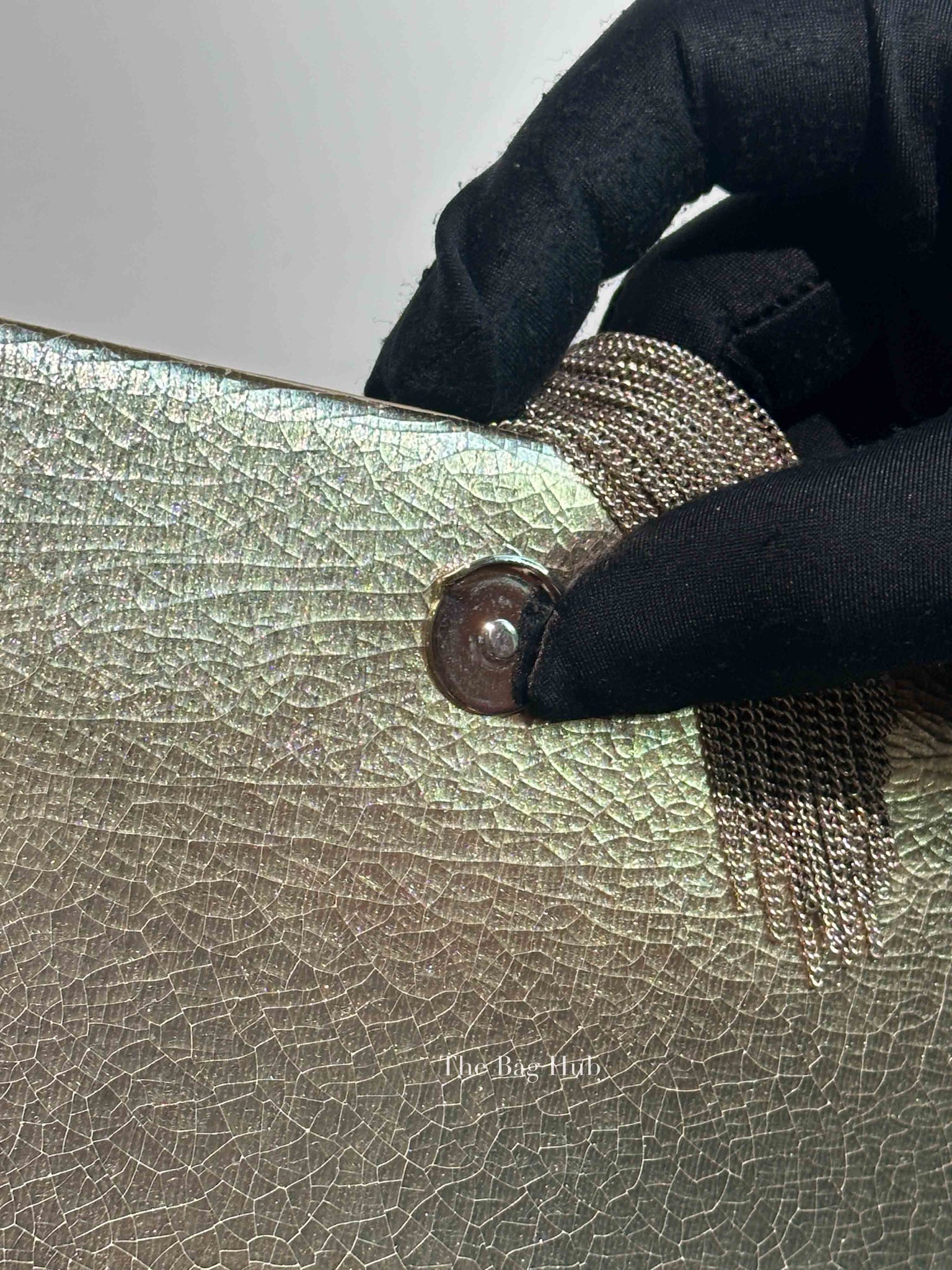 Saint Laurent Gold Leather Kate Tassel Wallet On Chain