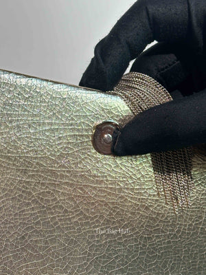 Saint Laurent Gold Leather Kate Tassel Wallet On Chain