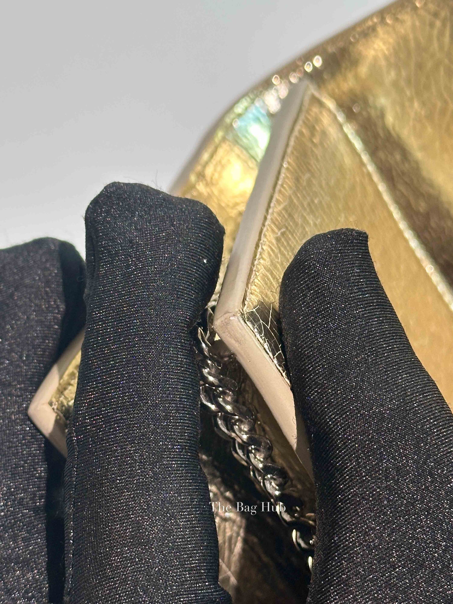 Saint Laurent Gold Leather Kate Tassel Wallet On Chain