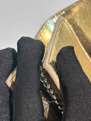 Saint Laurent Gold Leather Kate Tassel Wallet On Chain