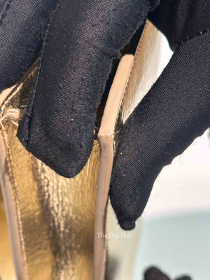 Saint Laurent Gold Leather Kate Tassel Wallet On Chain