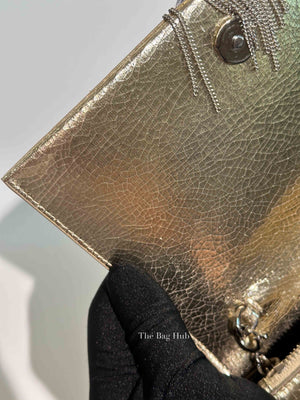 Saint Laurent Gold Leather Kate Tassel Wallet On Chain