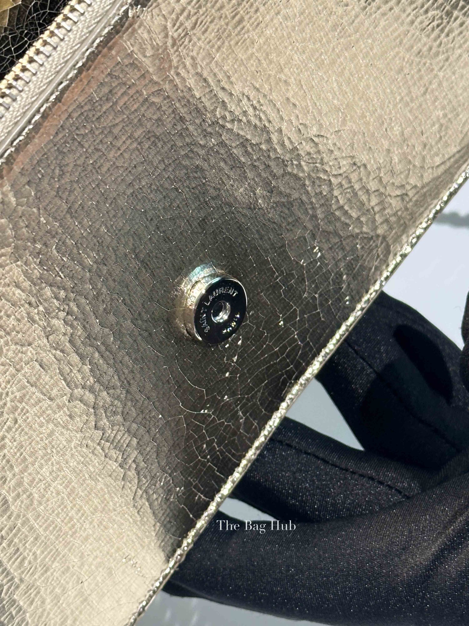 Saint Laurent Gold Leather Kate Tassel Wallet On Chain