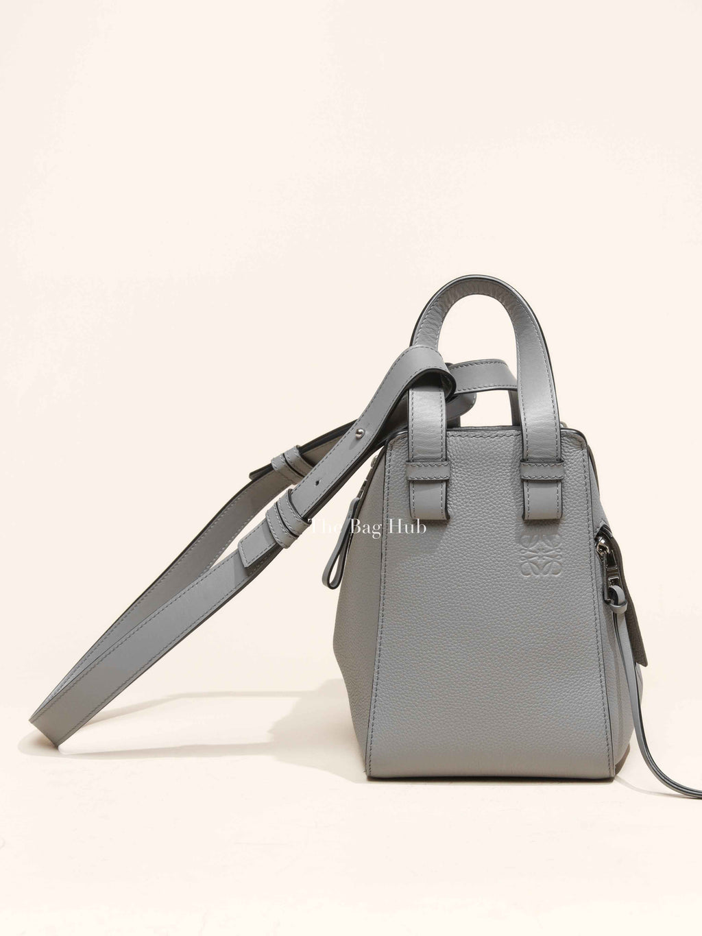 Loewe Gray Pearl Soft Grain Calfskin Compact Hammock Bag