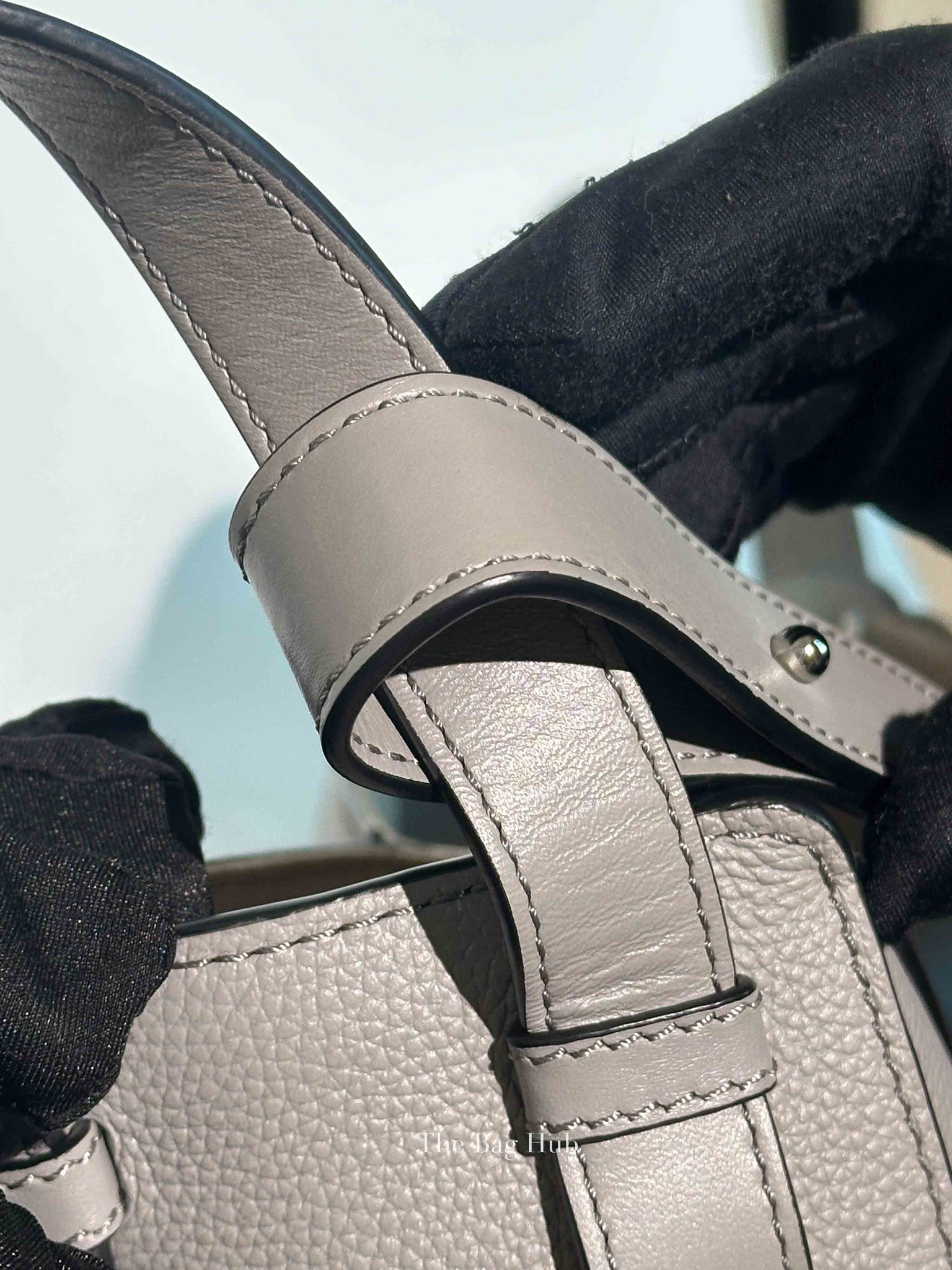 Loewe Gray Pearl Soft Grain Calfskin Compact Hammock Bag
