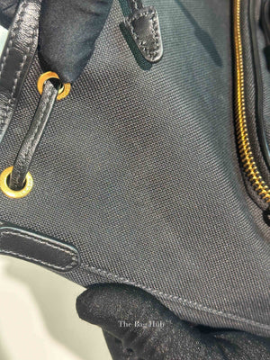 Prada Black Jacquard Canvas Mini Bucket Bag