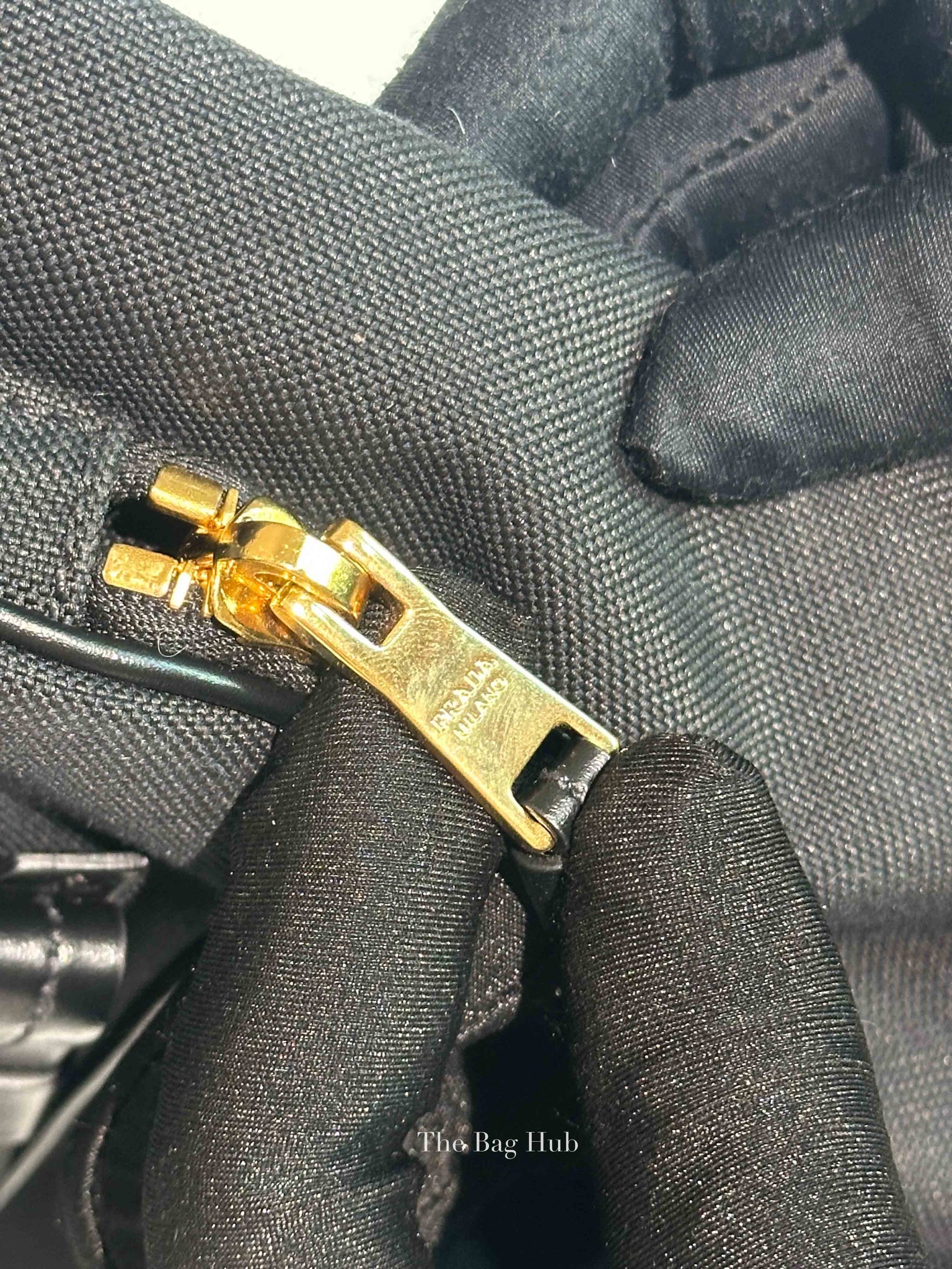 Prada Black Jacquard Canvas Mini Bucket Bag