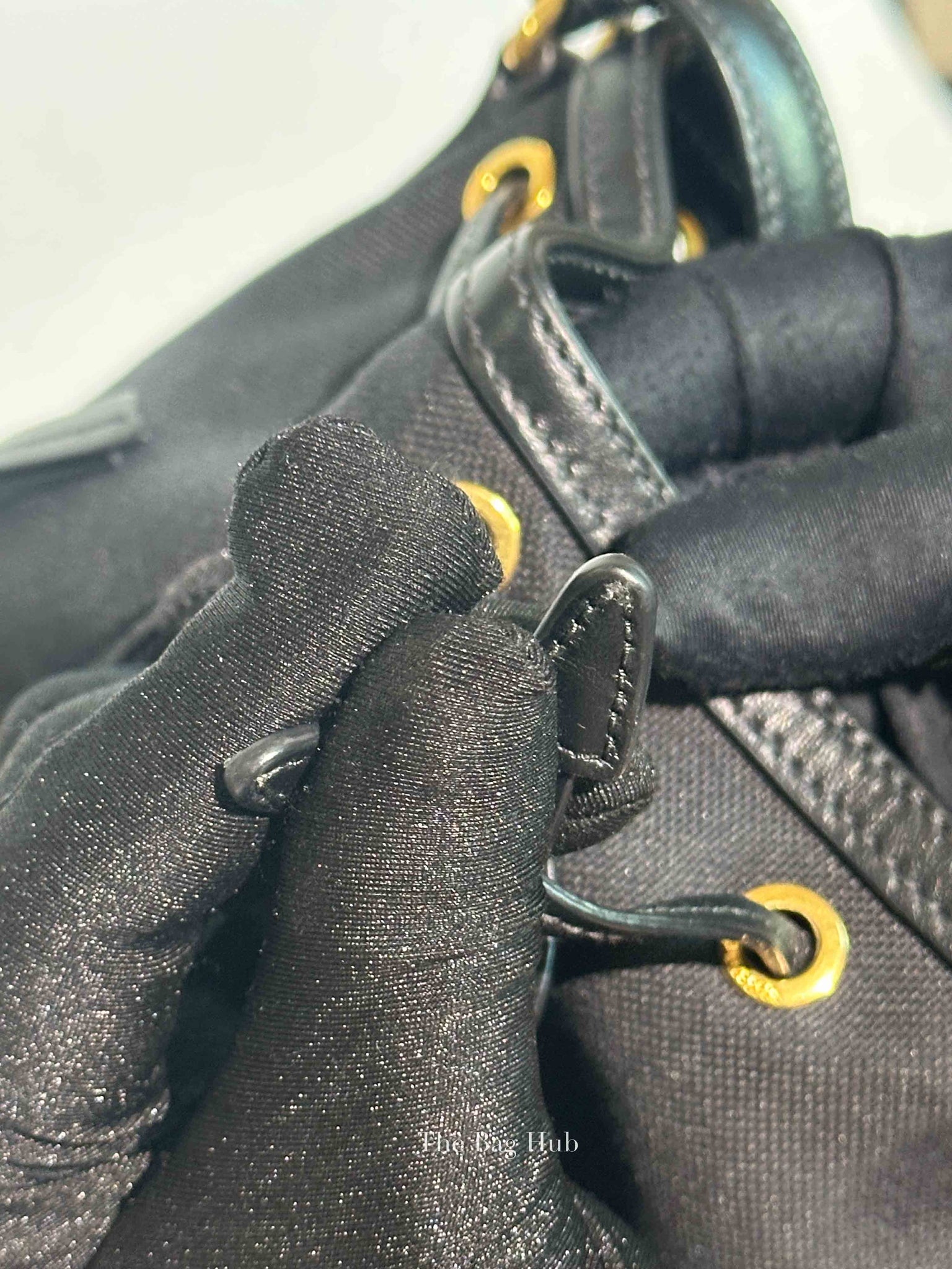 Prada Black Jacquard Canvas Mini Bucket Bag