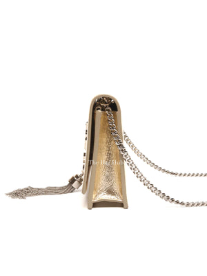 Saint Laurent Gold Leather Kate Tassel Wallet On Chain