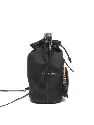 Prada Black Jacquard Canvas Mini Bucket Bag