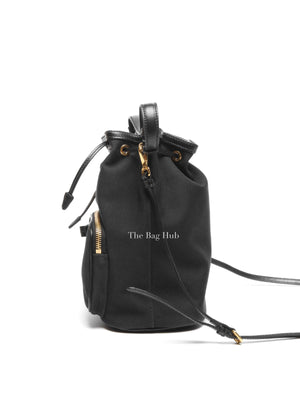 Prada Black Jacquard Canvas Mini Bucket Bag
