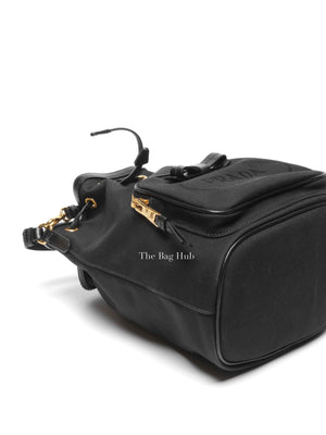 Prada Black Jacquard Canvas Mini Bucket Bag