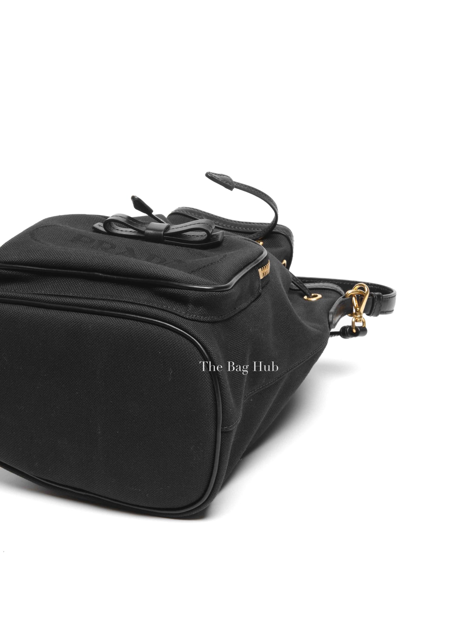 Prada Black Jacquard Canvas Mini Bucket Bag