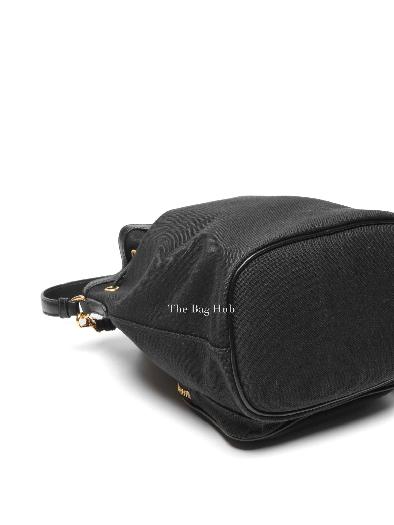 Prada Black Jacquard Canvas Mini Bucket Bag