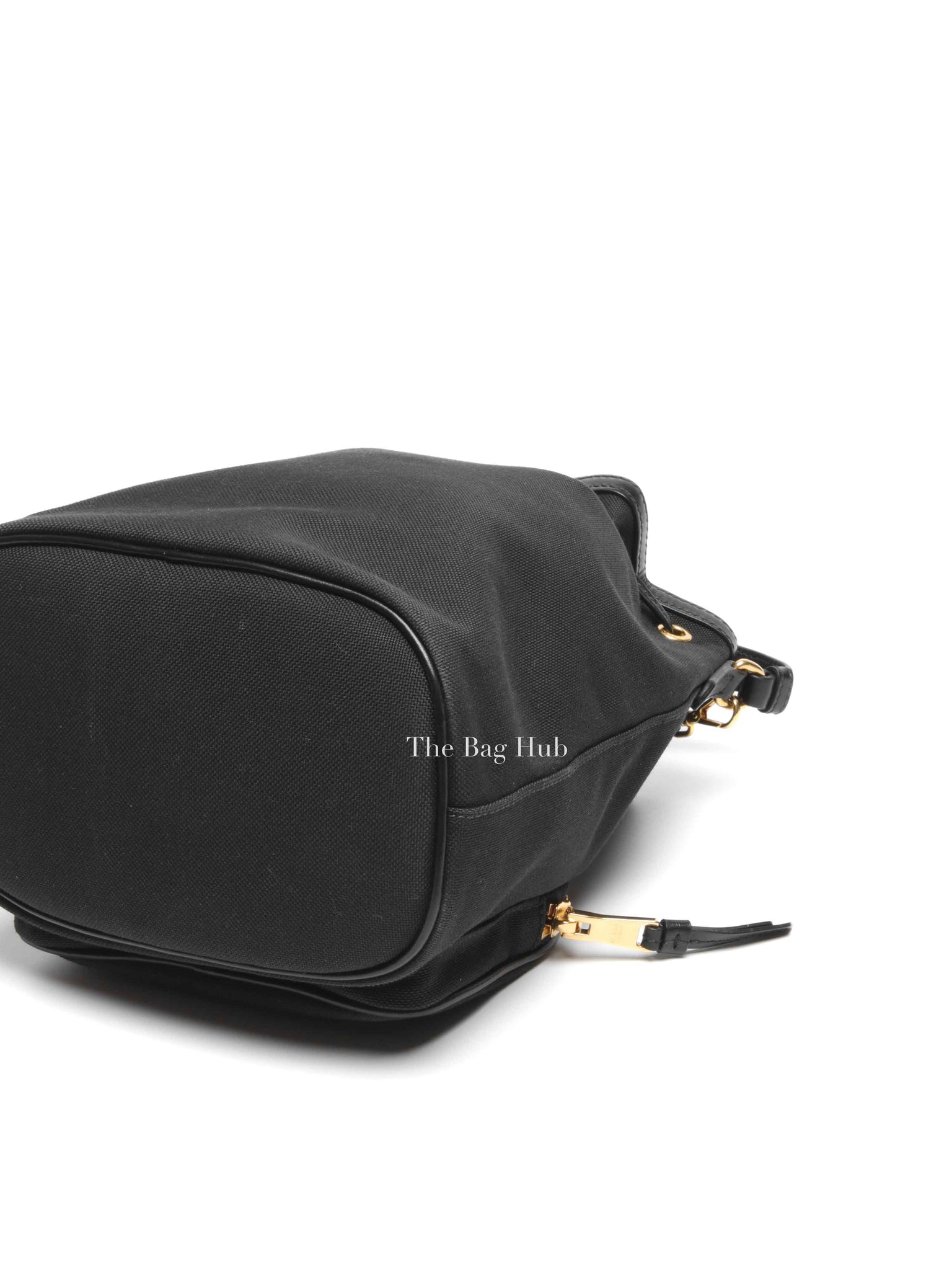Prada Black Jacquard Canvas Mini Bucket Bag