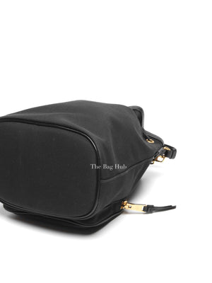 Prada Black Jacquard Canvas Mini Bucket Bag
