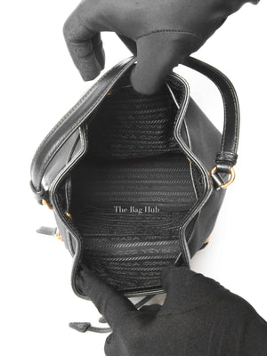 Prada Black Jacquard Canvas Mini Bucket Bag
