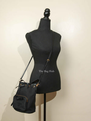 Prada Black Jacquard Canvas Mini Bucket Bag