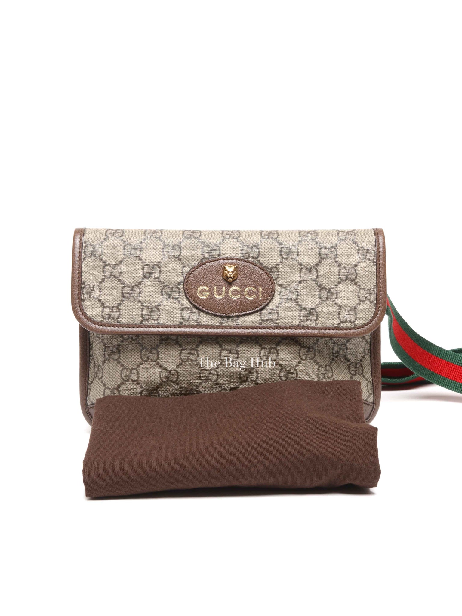 Gucci Brown Canvas GG Supreme Web Neo Vintage Belt Bag
