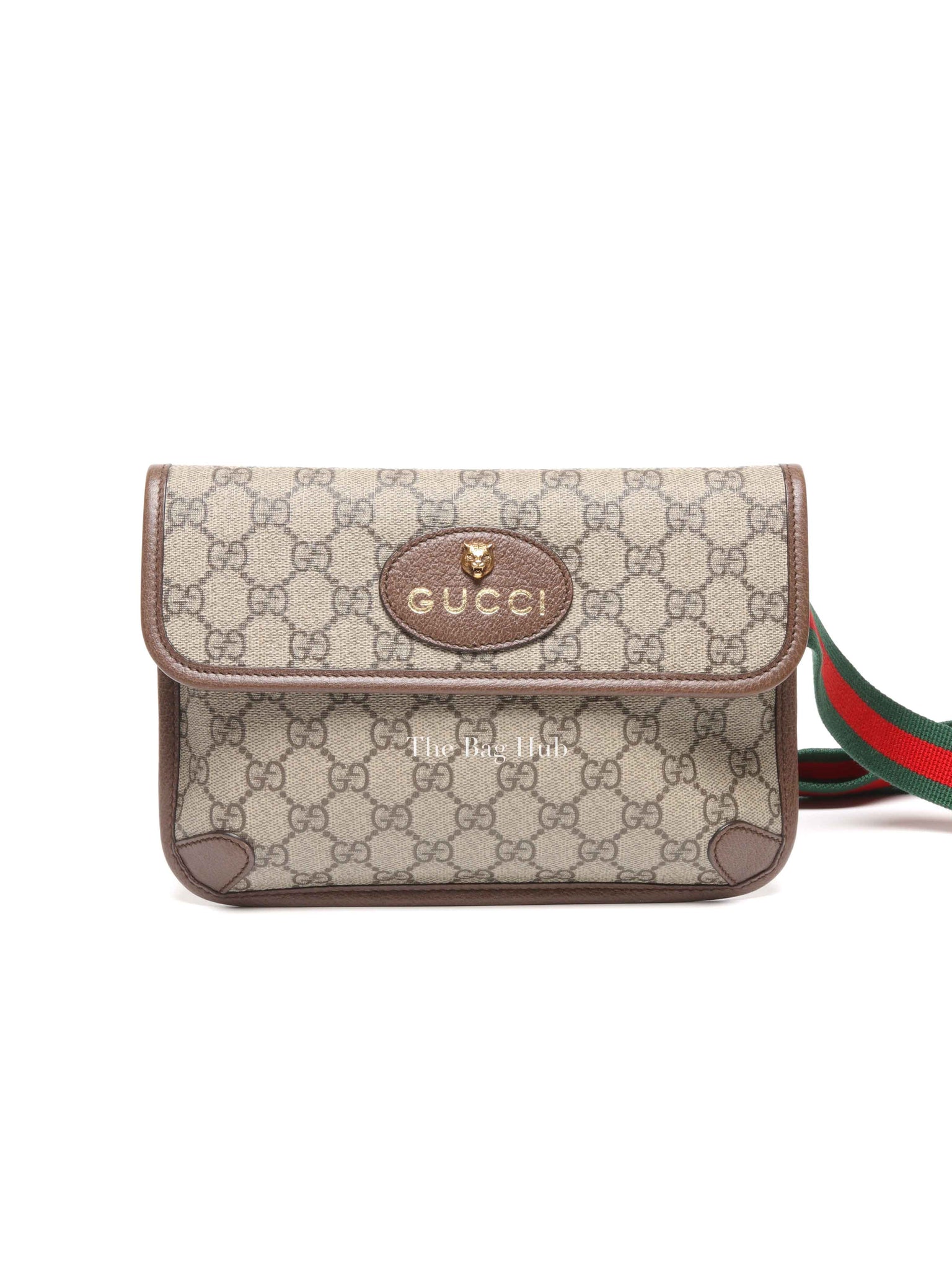 Gucci Brown Canvas GG Supreme Web Neo Vintage Belt Bag