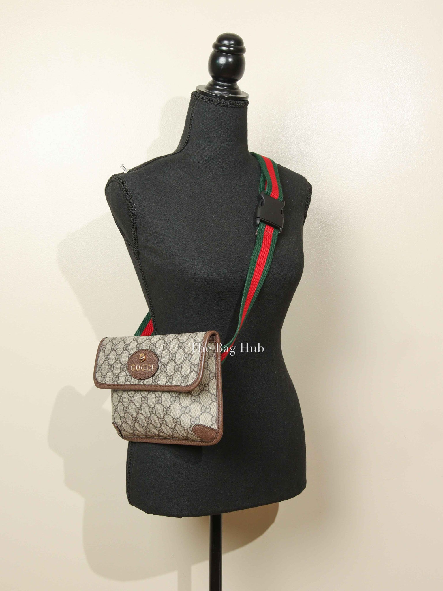 Gucci Brown Canvas GG Supreme Web Neo Vintage Belt Bag