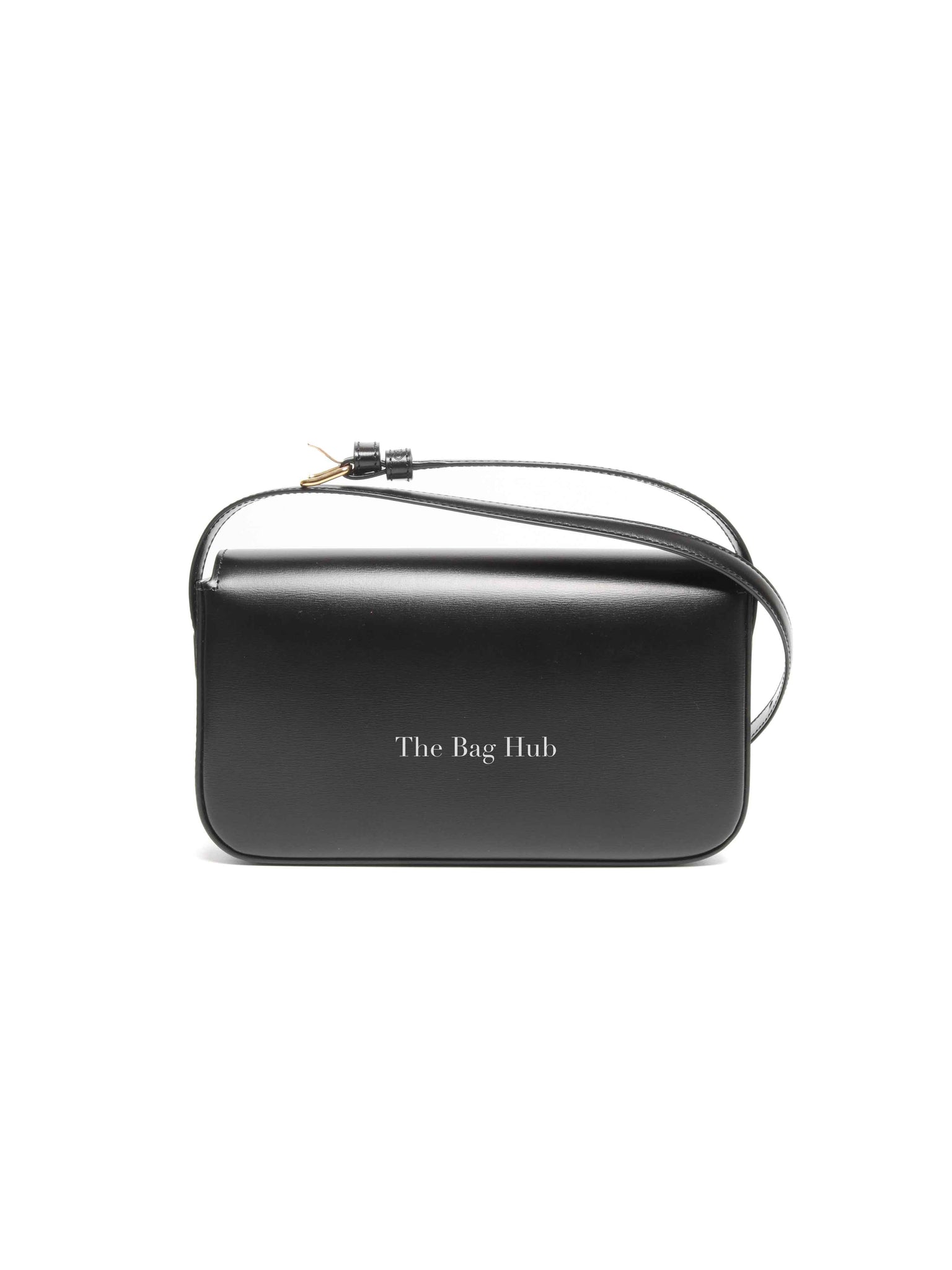 Celine Black Shiny Calfskin Classic Claude Triomphe Shoulder Bag