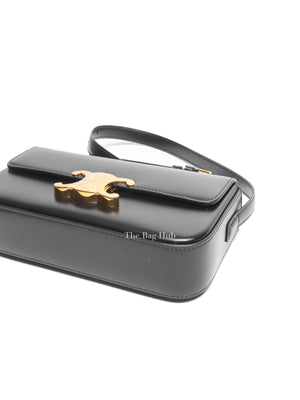 Celine Black Shiny Calfskin Classic Claude Triomphe Shoulder Bag