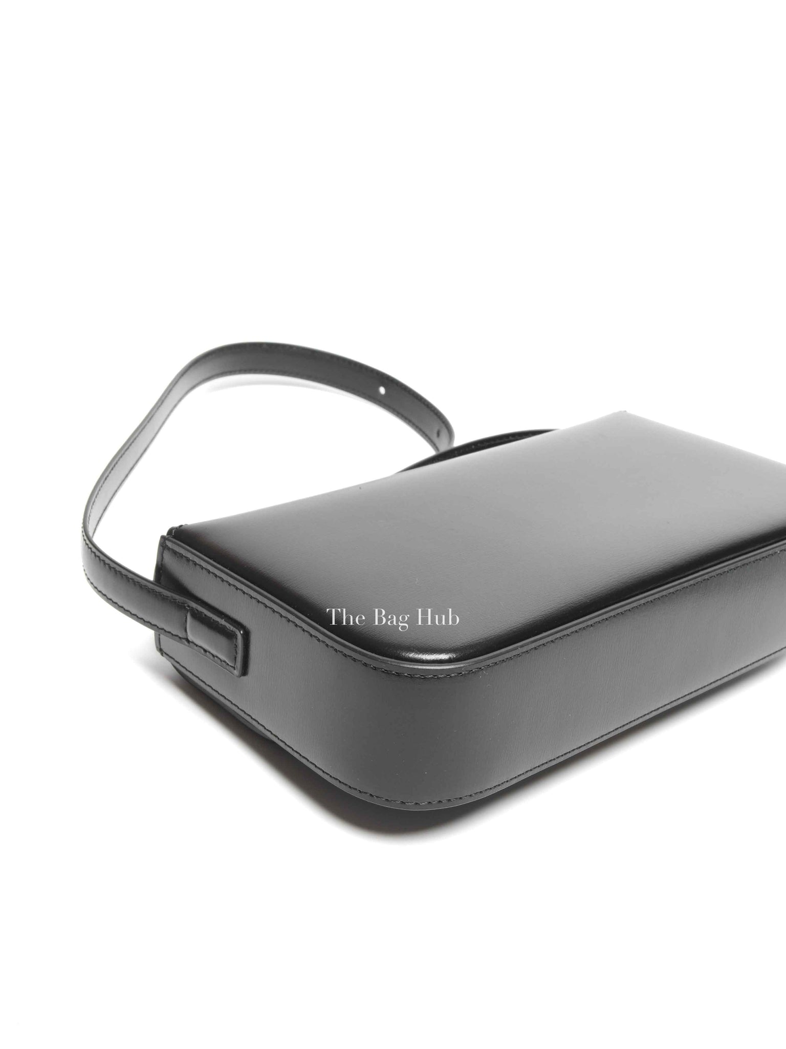 Celine Black Shiny Calfskin Classic Claude Triomphe Shoulder Bag