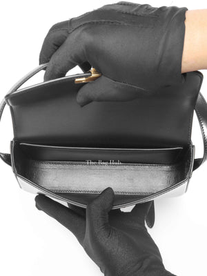 Celine Black Shiny Calfskin Classic Claude Triomphe Shoulder Bag
