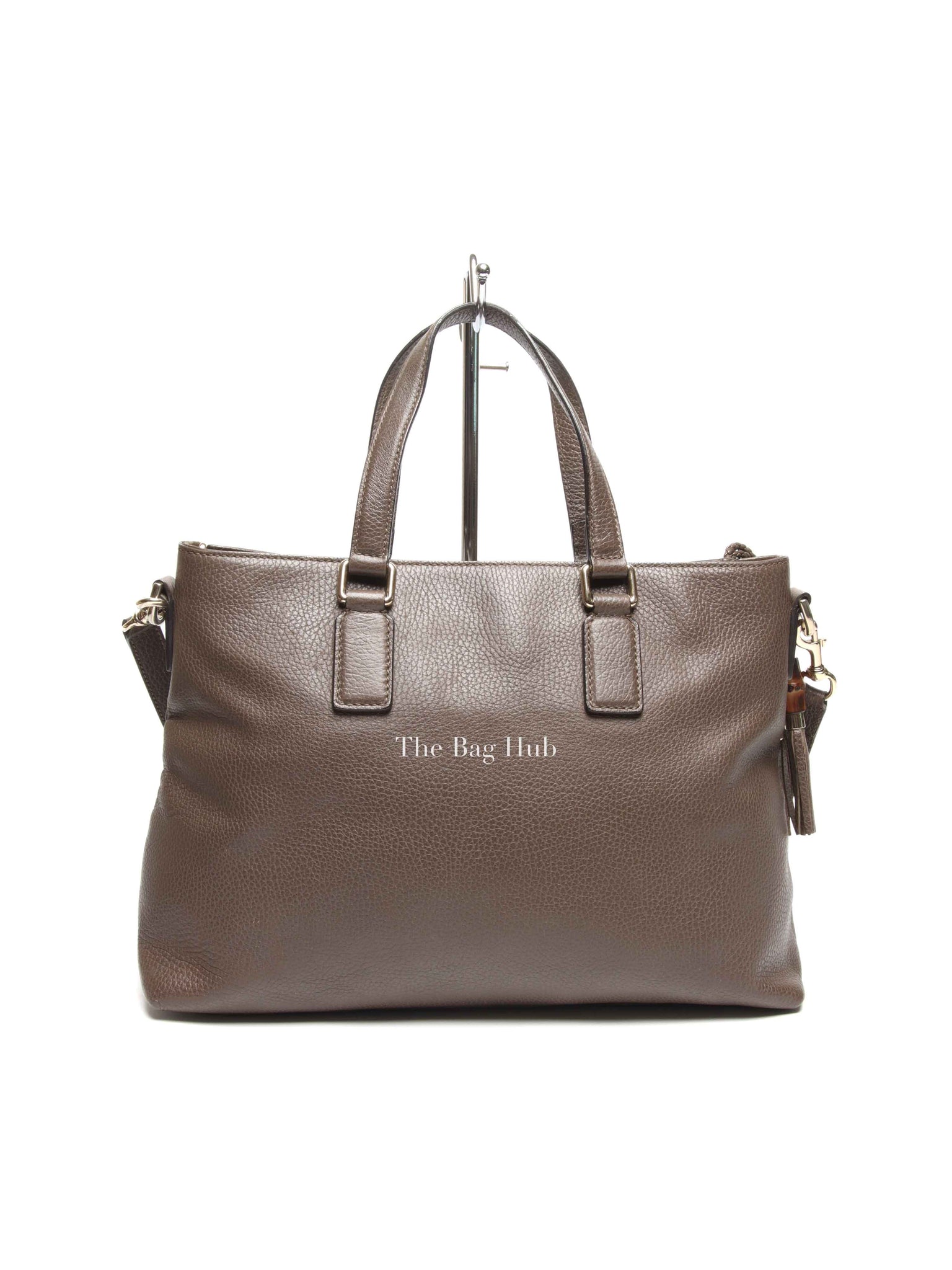 Gucci Brown Leather Bamboo Fringe Medium Tote Bag