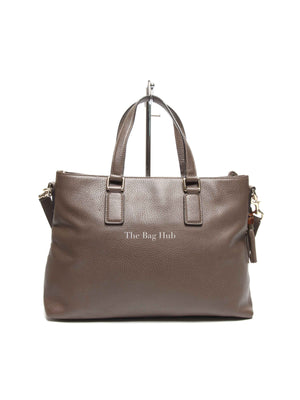 Gucci Brown Leather Bamboo Fringe Medium Tote Bag