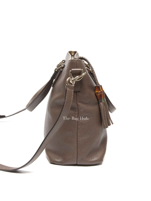 Gucci Brown Leather Bamboo Fringe Medium Tote Bag
