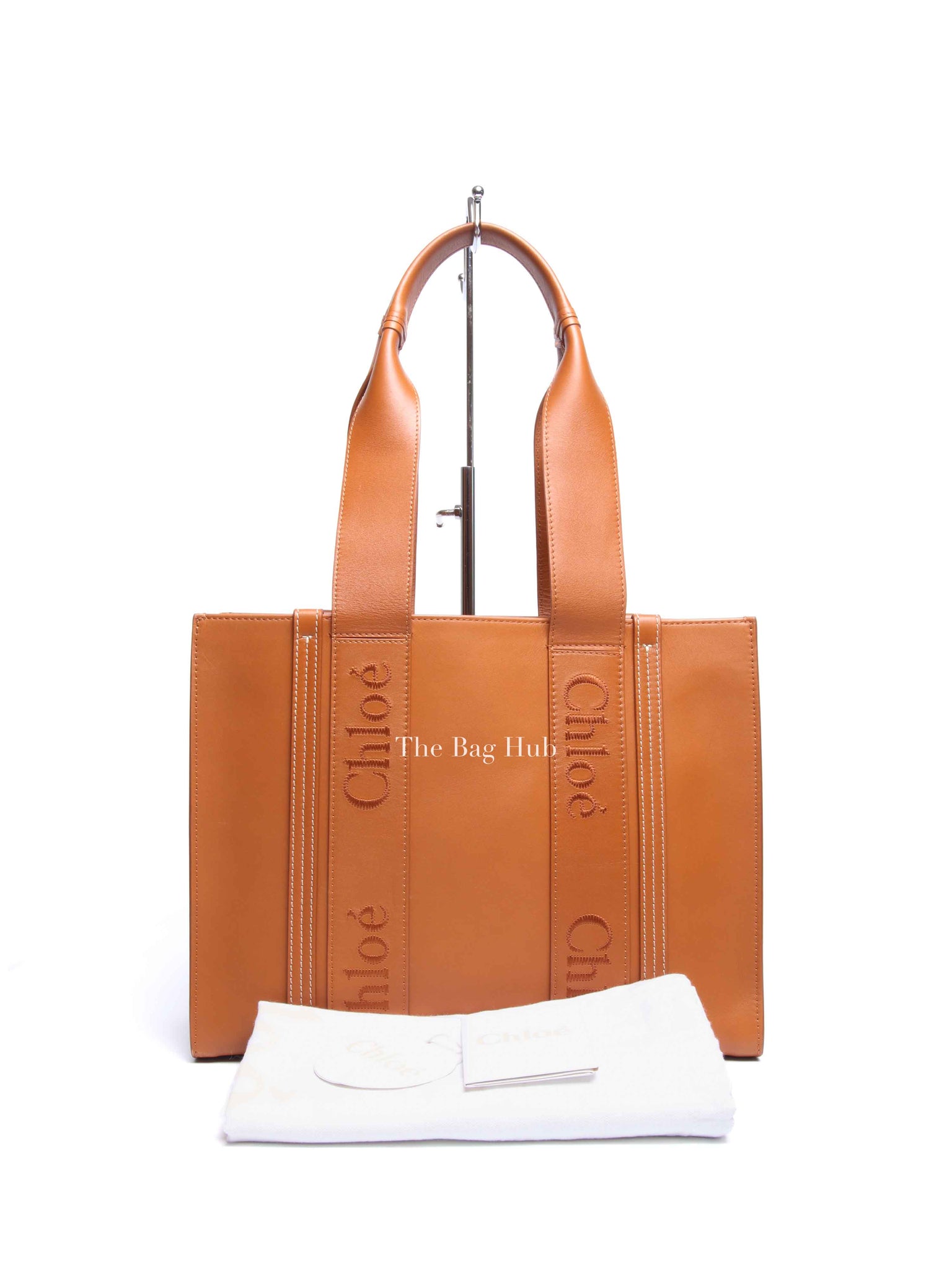 Chloe Caramel Leather Woody Medium Tote Bag