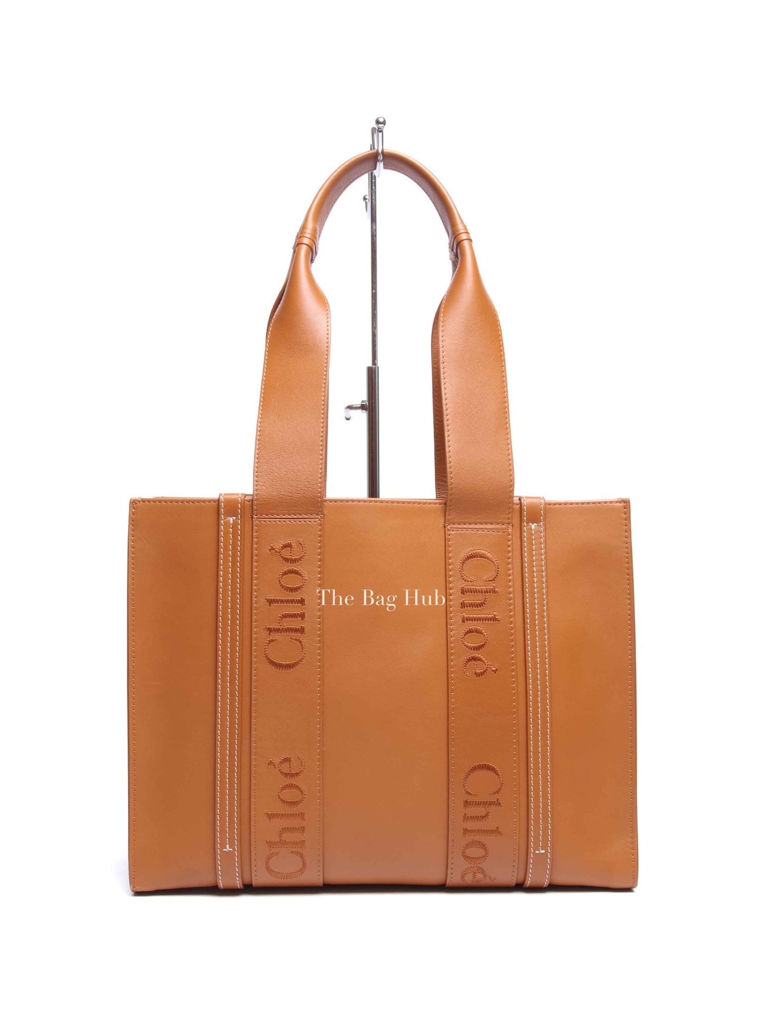 Chloe Caramel Leather Woody Medium Tote Bag