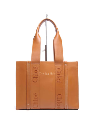 Chloe Caramel Leather Woody Medium Tote Bag