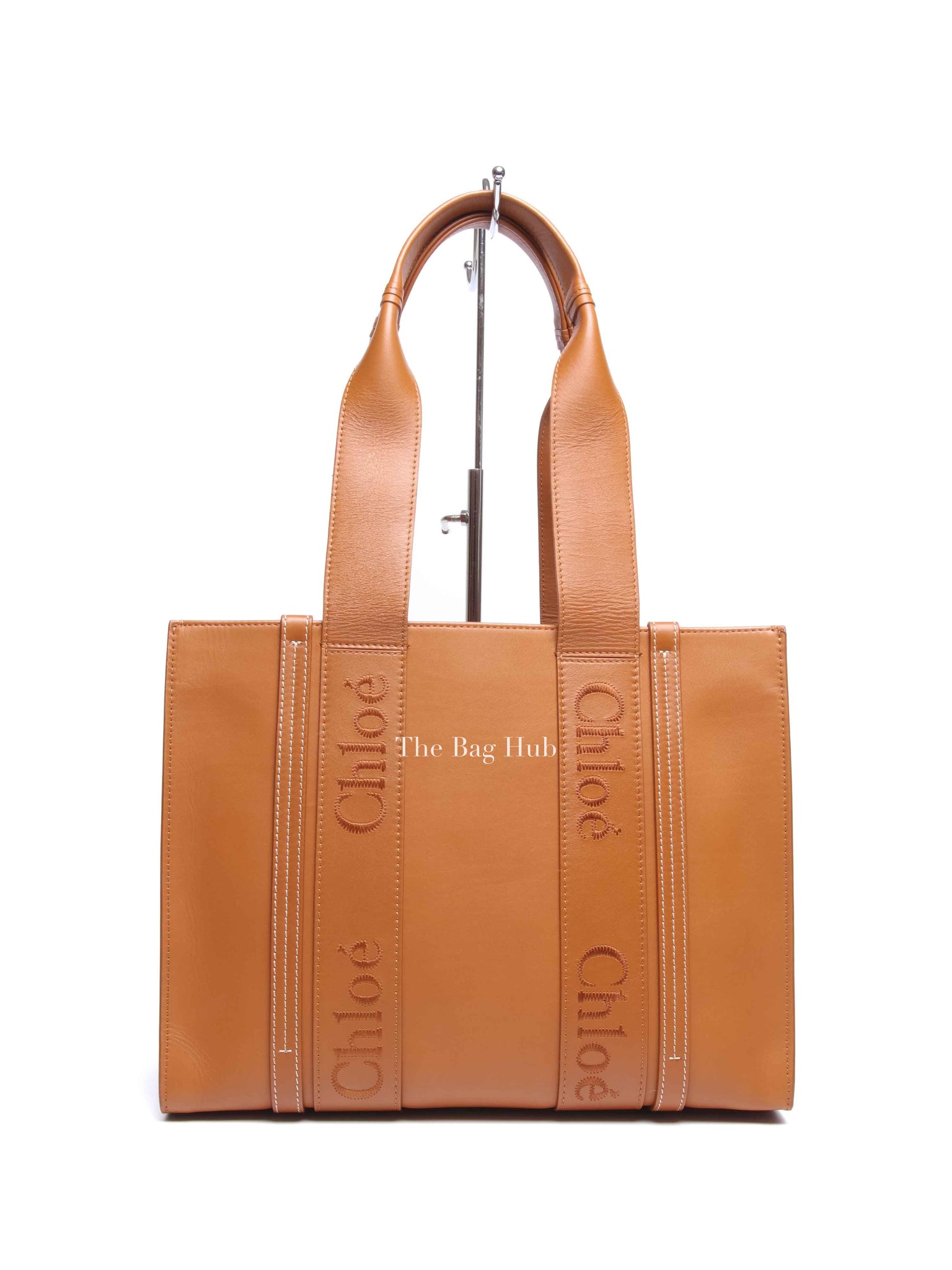 Chloe Caramel Leather Woody Medium Tote Bag